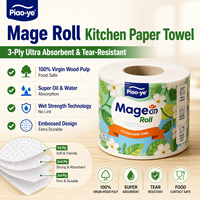 Papier essuie-tout en rouleau 2 plis en pâte de bois personnalisable pour la cuisine, populaire pour la maison, vente en gros