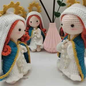 Muñeca de ganchillo Bendita Virgen María Amigurumi María Santa María muñeca Nuestra Señora DE LA Gracia muñeca cristiana regalo de Navidad