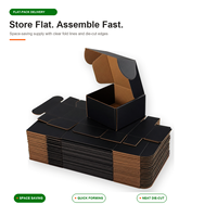 Boîte d'expédition en carton ondulé noir personnalisée, boîte pliante à 3 couches pour l'emballage du commerce électronique