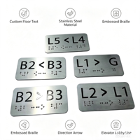 Autocollant Braille Personnalisé en Acier Inoxydable Modèle 05 pour Flèche de Direction de Hall d'Ascenseur (Personnalisable-Xiaoyao)