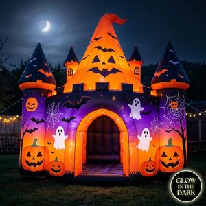 Château Gonflable Géant d'Halloween avec Crâne, Fantôme et Citrouille – Décoration Extérieure pour Fêtes et Événements – Accessoire Photo et Boutique Éphémère - Product Image 6