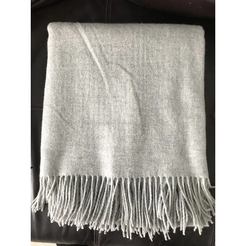 Cashmere throw, cashmere shawl with fringes, good hand feel cashmere blanket