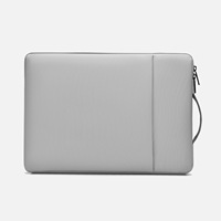 Housse d'ordinateur portable minimaliste urbaine tendance 14-16 pouces, grande pochette antichoc en polyester pour ordinateur portable, poche latérale de rangement, unisexe, couleur unie