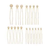 Ensemble de pinces à cheveux de luxe exclusif transfrontalier, faites à la main, en forme de U, multi-tailles, ornées de perles et de strass floraux, polyvalent pour coiffures de mariée et usage quotidien