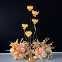 Lampes décoratives de mariage LED de haute qualité, design 5 têtes de lys, éclairage de chemin, AC IP65, écologiques, durables, en métal et acrylique