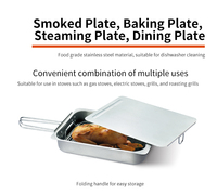 Boîte à fumée en acier inoxydable, fumoir à charbon de bois robuste pour cuisinière, idéal pour la grillade et le camping