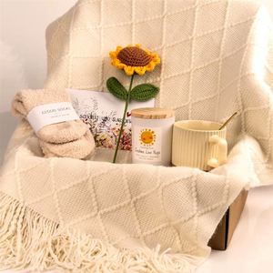 Sunflower Themed Cozy <b>Gift</b> Basket Set with Throw Blanket Tumbler Scented Candle and Socks for Women - Product Image 4