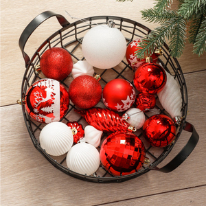 SHUANGYUAN Luxury Artificial Handpainted Plastic <strong>Christmas</strong> Baubles Set-Personalized Red <strong>Christmas</strong> <strong>Tree</strong> Ornaments Party Supplies - Product Image 1