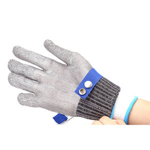 Guantes de Seguridad de Metal de Grado Alimenticio Resistentes a Cortes, Guantes de Cocina de Acero Inoxidable para Cortar Carne y Abrir <span class=keywords><strong>Ostras</strong></span> - Product Image 3