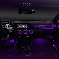 VENDAR Éclairage d'ambiance pour grille d'aération avant et arrière, 64 couleurs, 12V 30W, adaptable pour Mercedes Classe A W177 CLA C118, lampe intérieure
