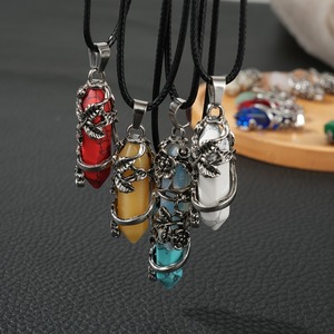 Conjunto de Collar con Colgante de Prisma Hexagonal Haima, Cadena de Cuerda Encerada de 31cm-40cm, Accesorios de Joyería Hechos a Mano - Product Image 2