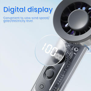 Handheld Bladeless Fan With LED Display 3000mAh Battery <b>Cool</b> Wind Outdoor Use - Product Image 5