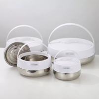 Ensemble de 4 casseroles grande capacité en acier inoxydable noir, chauffe-plats double couche, ensemble de marmites, boîte à lunch en plastique, récipient alimentaire