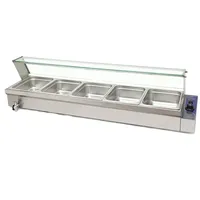 Bain-marie électrique industriel de table de haute qualité Aliexpress 5x1/2 Pans, capacité de 7 L, contrôle de la température, 1800 W