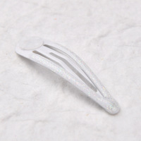 Haute qualité 5cm laque époxy brillant vert oignon BB Clip support en métal blanc coloré goutte d'eau pince latérale pour cheveux d'enfants