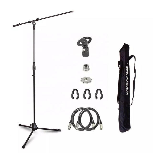 Professional Adjustable Black Steel Plastic Studio Holder Mic Stand Microphone Stand