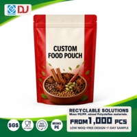 Sachet Doypack Personnalisé avec Logo pour Poudre d'Assaisonnement et Mélange d'Épices avec Fermeture Zip Refermable – Emballage en Vrac pour Cuisine