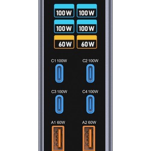 Caricatore GaN ad alta potenza da 300W, blocco di ricarica rapida multiporta USB <span class=keywords><strong>A</strong></span>+<span class=keywords><strong>C</strong></span>, adattatore caricatore universale al nitruro di gallio PD3.1 - Product Image 3