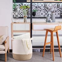 Panier de rangement au design le plus récent, fait main, pliable, tissé, pour le linge, grands paniers avec poignées durables