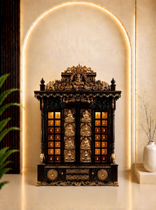 Custom-Made Traditional Luxury Ashtalakshmi Teak Wood Hand-Carved <b>Pooja</b> <b>Mandir</b> Home Decor - Product Image 2