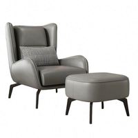 Fauteuil de salon à dossier haut, chaise d'appoint avec structure métallique et rembourrage, prix usine abordable