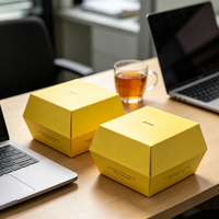 Boîte à hamburger personnalisée APP, boîte d'emballage pour frites en papier kraft biodégradable de qualité supérieure, jetable, gaufrée, pour la restauration