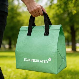 Sac isotherme personnalisé avec logo imprimé, sac de transport non tissé pour restaurant, barbecue, nourriture chaude, café, lait, thé, avec un design élégant - Product Image 5