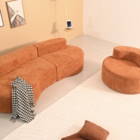 Nouveau design : Ensemble canapé-lit sectionnel capitonné pour appartement, hôtel, villa - Rembourrage en mousse entièrement compressée, style minimaliste pour salon