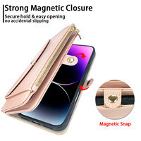 Nouvel Étui Portefeuille en Cuir de Luxe Élégant avec Rabat, Housse de Protection Multifonction avec Porte-Cartes pour iPhone 14 15 16 17 18 Pro Max