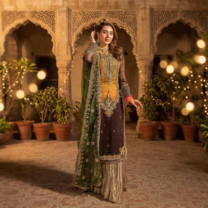 Traditional Indian Pakistani Wedding Salwar Kameez 3 Piece Set Embroidered Satin Floral Print Floor Length Women's Party Wear - Product Image 3
