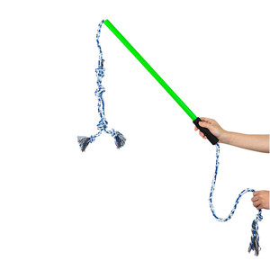 Cuerda de algodón de lujo, ejercicio interactivo, masticar, entrenamiento de perros, juguetes de tirón con varita extensible, poste de coqueteo para tirar de perro - Product Image 2