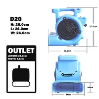 Souffleur industriel OneDry 1/12HP, sécheur de tapis turbo, ventilateur d'air, sécheur de sol pour dommages causés par l'eau, ventilateur de ventilation, souffleur gonflable