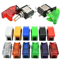 Interrupteur à bascule électrique en métal ASW-07D pour voiture, avion, bateau, moto, SPST, LED, marche/arrêt, 20A, 12VDC, rouge, bleu, vert