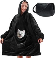 Wearable Flanelle Sherpa Couverture Polaire Sweat À Capuche Sweat 100% Polyester Machine Laver Une Taille Convient à Tous pour