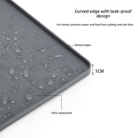 Tapis d'alimentation pliable antidérapant en silicone écologique anti-déversement pour animaux de compagnie, tapis de table pour chien et chat, gamelle à empreintes de pattes