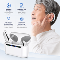 Audífonos Digitales BTE de 16 Canales OTC, Recargables, con Aplicación Móvil para Ajuste Personalizado, para Adultos con Pérdida Auditiva Leve a Moderada, OEM de Fábrica
