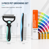 Brosse de toilettage double face pour animaux, peigne anti-poils, outil de démêlage pour animaux, brosse de toilettage pour animaux