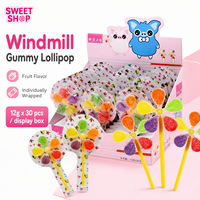 Bonbons sucettes en forme de moulin à vent aromatisés aux fruits, bonbons gélifiés pour enfants, emballés en sachet
