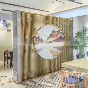 Divisor Moderno de Acero Inoxidable ANN020 con Revestimiento, Patrones Geométricos Multifuncionales para Áreas de Bar y Vestíbulos de Hoteles Vintage - Product Image 4