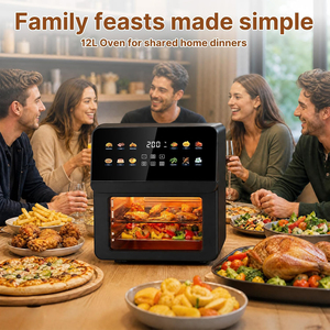 Freidora de Aire sin Aceite de Gran Capacidad (8L, 10L, 12L) con Horno Eléctrico Inteligente Digital Multifunción de Acero Inoxidable y Vidrio - Precio de Fábrica - Product Image 6