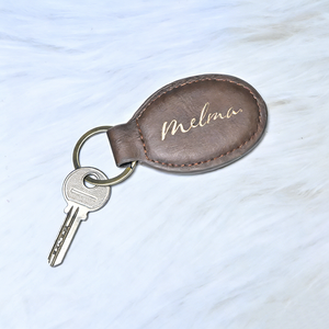 Porte-clés personnalisé en cuir véritable vintage avec mousqueton en acier inoxydable, style dessin animé, pour la maison et la voiture, souvenir nostalgique - Product Image 4