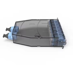 LC/UPC Adaptador cuádruple Multimodo OM4 Módulo de fibra óptica 12/24 Core Erika Violet Fanout Cable 1U Altura para equipo de fibra óptica - Product Image 4