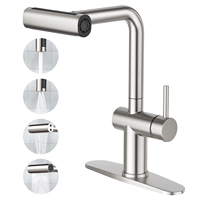 4 Modes de fonction d'eau Robinet de cuisine 2 en 1 avec cascade et distributeur de savon
