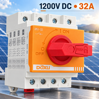 Interrupteur isolateur DC 32A 1200V pour système solaire photovoltaïque, interrupteur de déconnexion sur rail DIN pour système d'alimentation photovoltaïque