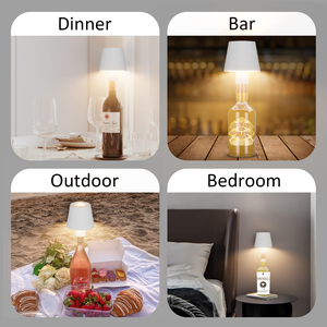 Lámpara LED Moderna para Botellas de Vino, Recargable, 3 Colores, Luz Nocturna Inalámbrica, Lámpara de Mesa con Función de Atenuación, Regalo Perfecto para Fiestas - Product Image 5