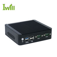 X86 sans ventilateur mini-Ordinateur 2 LAN Barebone Nano Sans Ventilateur J1900 Mini PC Pour la Signalisation Numérique