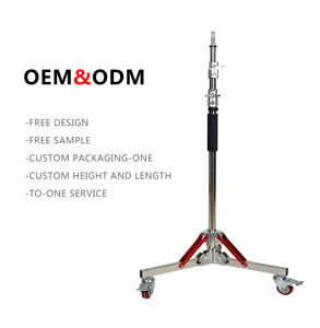 Support d'éclairage de studio professionnel personnalisé en acier inoxydable robuste avec roulettes réglables pour trépied - Product Image 2