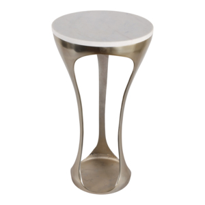 Tavolino moderno scultoreo in marmo, piccolo tavolino da comodino per camera da letto, soggiorno e arredamento. - Product Image 5