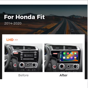 LELV 9\" Pemutar DVD Mobil untuk Honda Fit <span class=keywords><strong>3</strong></span> Jazz 2014-2020 Navigasi GPS Otomatis Pemutar Video Stereo dengan Carplay Android 14 WIFI - Product Image 6