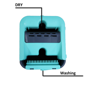 ชุดทำความสะอาดบ้านแบบมืออาชีพพร้อมถังม็อบในตัวแบนแบบไม่ใช้มือทำความสะอาดได้แผ่นไมโครไฟเบอร์เสาเหล็ก - Product Image 6